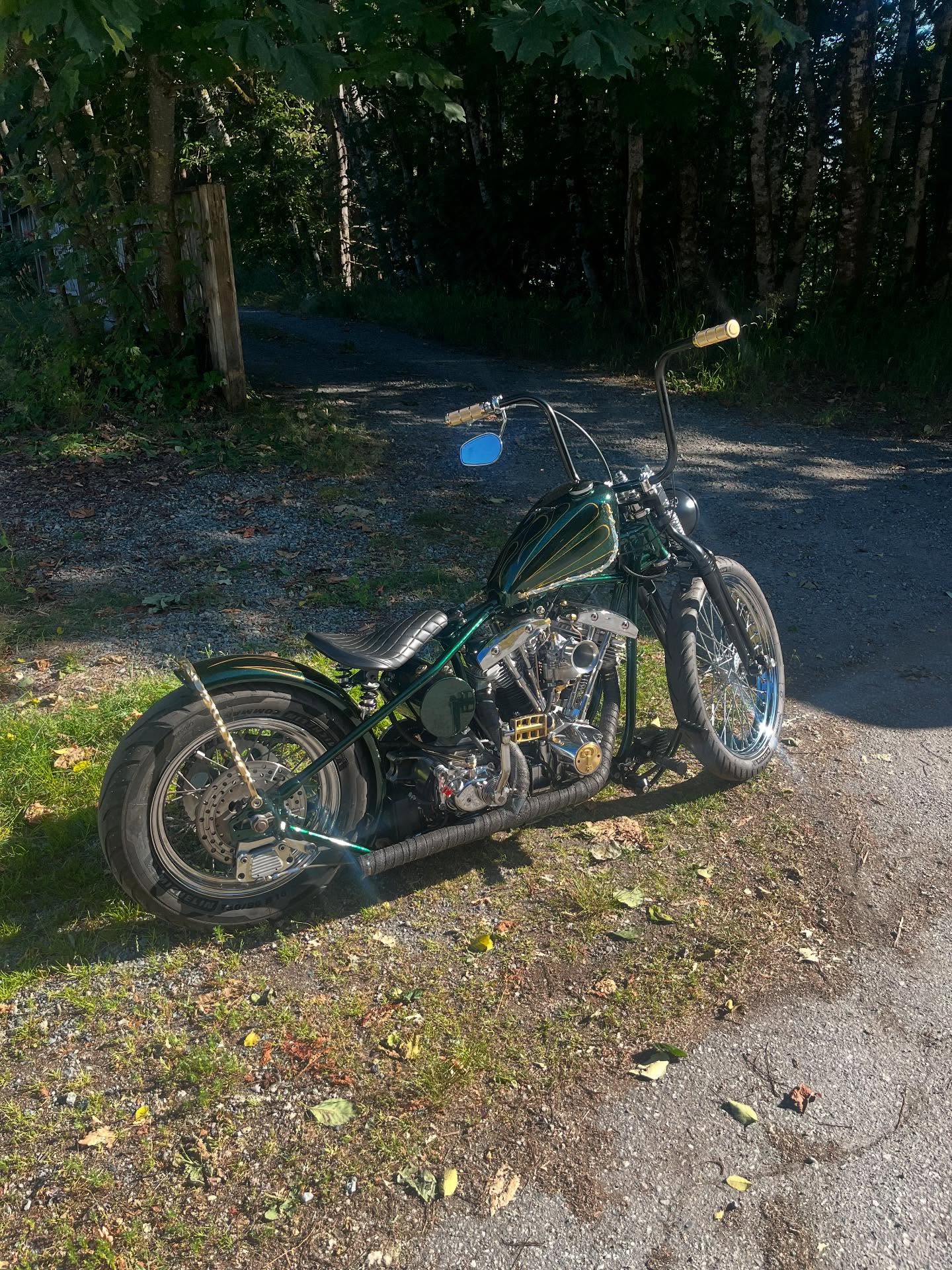 Hand-built custom chopper from Syndicate Speed Shop in British Columbia